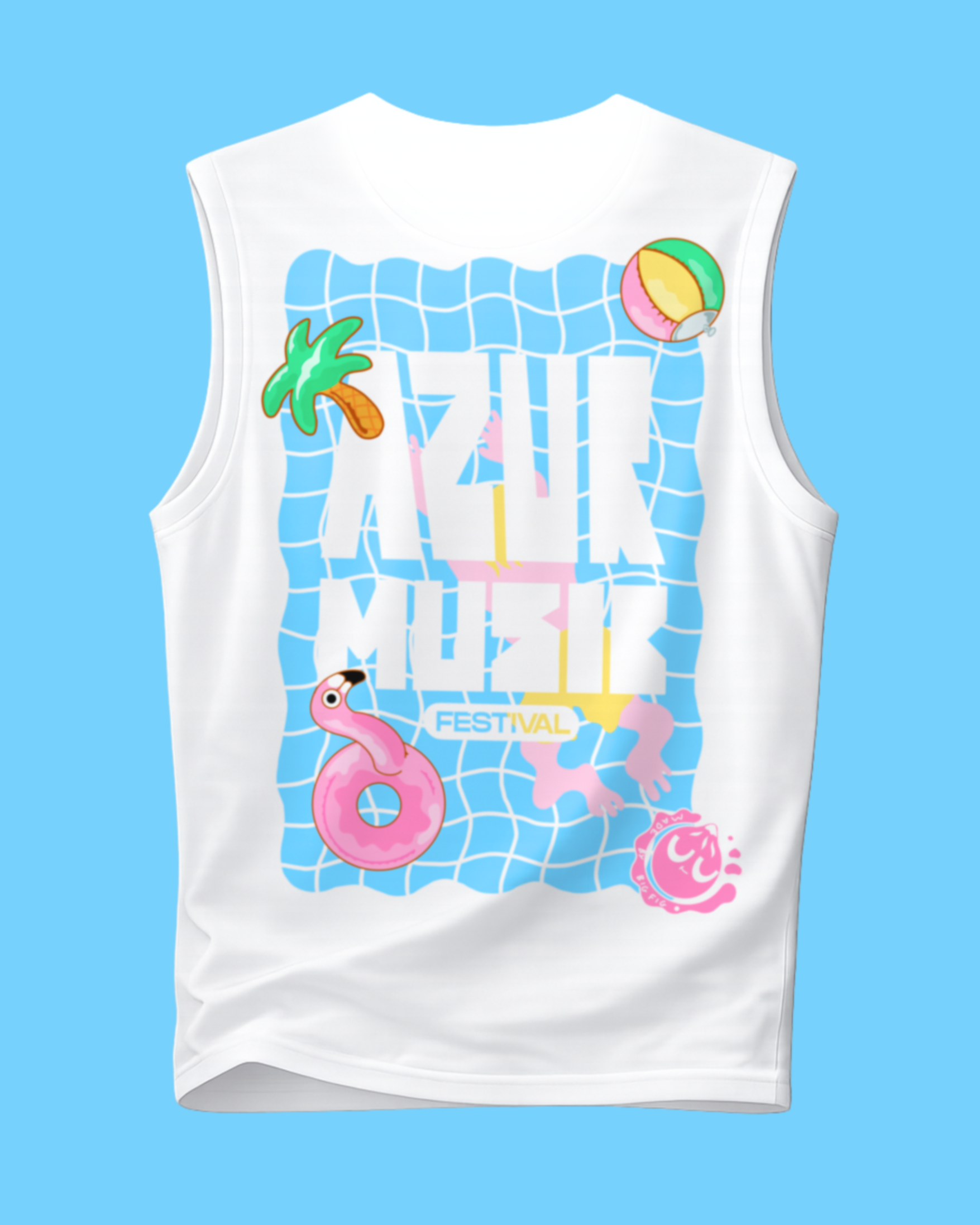 T-SHIRT DEBARDEURS AZUR MUSIC X  LA GARDEN UNISEXE