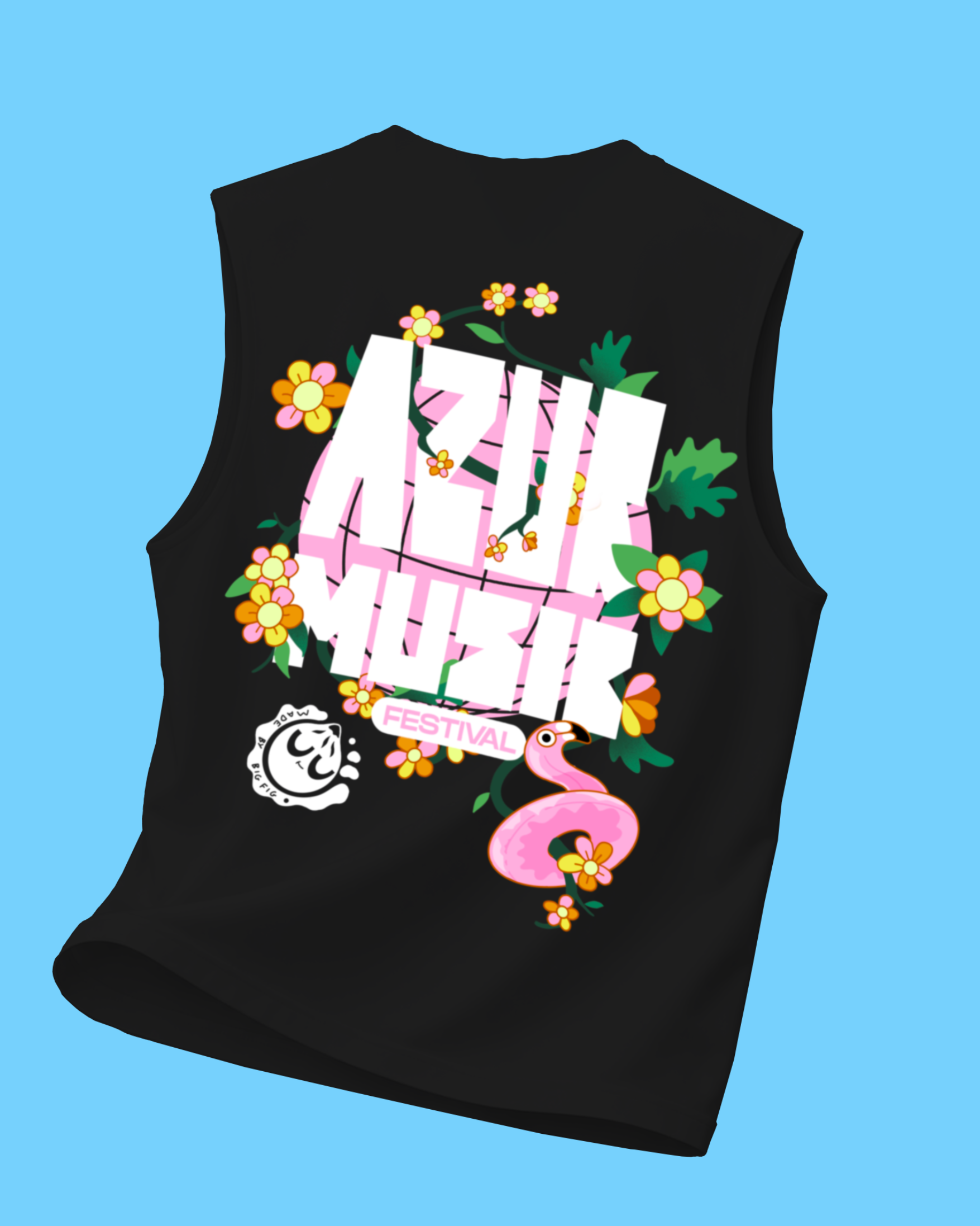 T-SHIRT DEBARDEURS AZUR MUSIC X  LA GARDEN UNISEXE